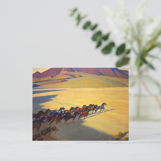 Wild Horses of Nevada door Maynard Dixon Briefkaart (Staand voorkant)