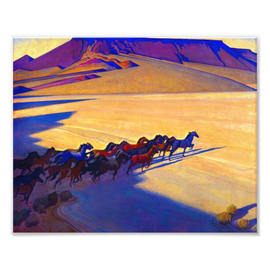 Wild Horses of Nevada door Maynard Dixon Foto Afdruk (Voorkant)