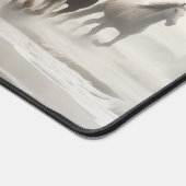 Wild horses on a foggy beach bureaumat (Hoek)