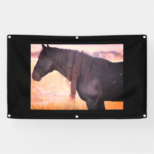 WILD HORSES ONAQUI MOUNTAINS BANNER W/GROMMET