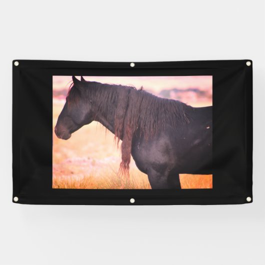 WILD HORSES ONAQUI MOUNTAINS BANNER W/GROMMET (Horizontaal)