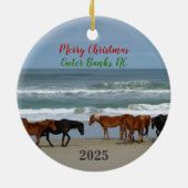 Wild Horses Outer Banks OBX 2025 Christmas Ceramic Keramisch Ornament (Achterkant)