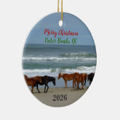 Wild Horses Outer Banks OBX 2026 Christmas Keramisch Ornament (Rechts)