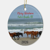 Wild Horses Outer Banks OBX 2026 Christmas Keramisch Ornament (Links)