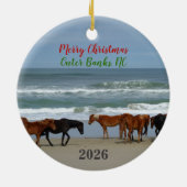 Wild Horses Outer Banks OBX 2026 Christmas Keramisch Ornament (Achterkant)
