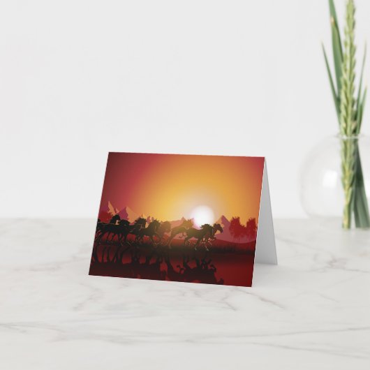 Wild Horses Papercut Notitiekaartje (Voorkant)