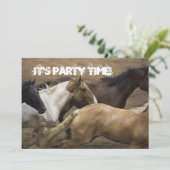 Wild Horses Party uitnodiging (Staand voorkant)