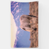 WILD HORSES PINTO IN MOUNTAINES BANNER WALL ART (Verticaal)