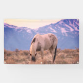 WILD HORSES PINTO IN MOUNTAINES BANNER WALL ART (Horizontaal)
