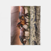 Wild Horses Playing in the Sea print Fleece Deken (Voorkant)
