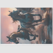 Wild horses Post apocalyptic futuristic V2 Tissuepapier (Voorkant)