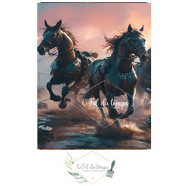 Wild horses Post apocalyptic futuristic V2 Tissuepapier
