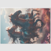 Wild horses Post apocalyptic futuristic V3 Tissuepapier (Voorkant)