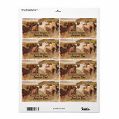 Wild Horses Run Art Personal Bookplate Label (Full Sheet)