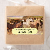 Wild Horses Run Art Personal Bookplate Label (Insitu)