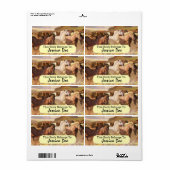 Wild Horses Run Art Personal Bookplate Label (Full Sheet)