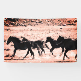 WILD HORSES RUNNING  BANNER W/ GROMMET