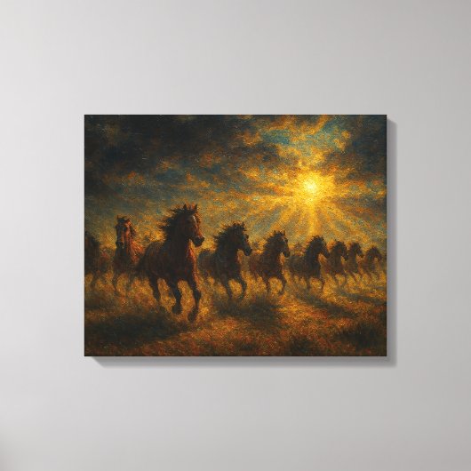 Wild Horses Running Canvas Afdruk (Voorkant)