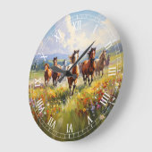 Wild Horses Running in a Wildflower Meadow Grote Klok (Hoek)