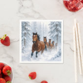 Wild Horses Running Through a Snowy Forest Servet (Insitu)