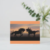Wild Horses Silhouette Briefkaart (Staand voorkant)