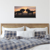 Wild Horses Silhouette Canvas Afdruk (Insitu (Slaapkamer))