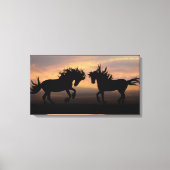 Wild Horses Silhouette Canvas Afdruk (Voorkant)