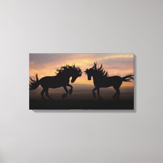 Wild Horses Silhouette Canvas Afdruk (Voorkant)