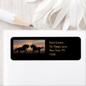 Wild Horses Silhouette Etiket (Insitu)