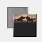 Wild Horses Silhouette Magneet (Voorkant / Achterkant)