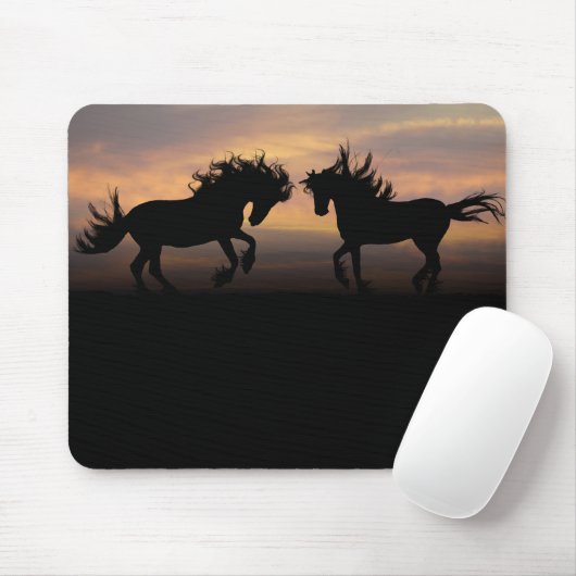 Wild Horses Silhouette Muismat (Met muis)