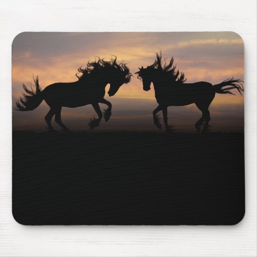 Wild Horses Silhouette Muismat (Voorkant)