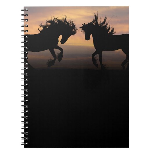 Wild Horses Silhouette Notitieboek (Voorkant)