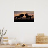Wild Horses Silhouette Poster (Keuken)