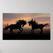 Wild Horses Silhouette Poster (Voorkant)