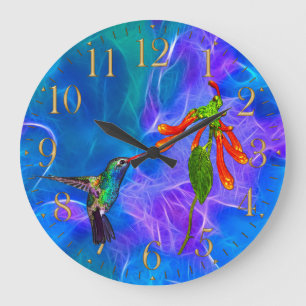 Wild Hummingbird Bird-lover's Art Clock Grote Klok