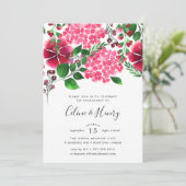 Wild Hydrangea Engagement Party Kaart (Staand voorkant)