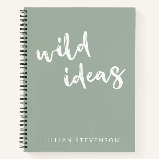 Wild Ideas Fun Inspirerend Gepersonaliseerd Sage Notitieboek (Voorkant)