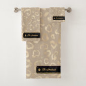Wild Ideeën Glam Leopard Spots Taupe ID1160 Bad Handdoek (Insitu)