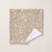 Wild Ideeën Glam Leopard Spots Taupe ID1160 Bad Handdoek (Wasdoekje)