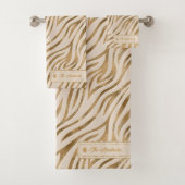 Wild Ideeën Ivoor & Goud Zebra ID1160 Bad Handdoek (Insitu)
