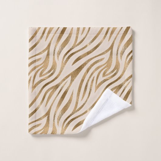 Wild Ideeën Ivoor & Goud Zebra ID1160 Bad Handdoek (Wasdoekje)