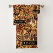 Wild Ideeën Safari Dierencollage ID1160 Bad Handdoek (Insitu)