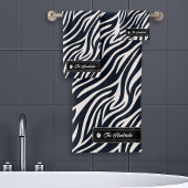 Wild Ideeën Zilver Label Zwart & Wit Zebra ID1160 Bad Handdoek