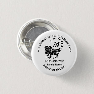 Wild Iguana Lost Family Home Adres Ronde Button 3,2 Cm