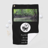 Wild Iguana Silhouette Monogram Foto Golfhanddoek (Insitu)