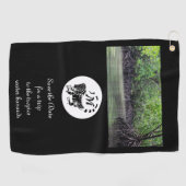Wild Iguana Silhouette Monogram Foto Golfhanddoek (Horizontaal)