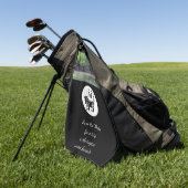 Wild Iguana Silhouette Monogram Foto Golfhanddoek (Groen)