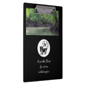 Wild Iguana Silhouette Monogram Foto Klembord (Rechts)