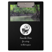 Wild Iguana Silhouette Monogram Foto Klembord (Voorkant)